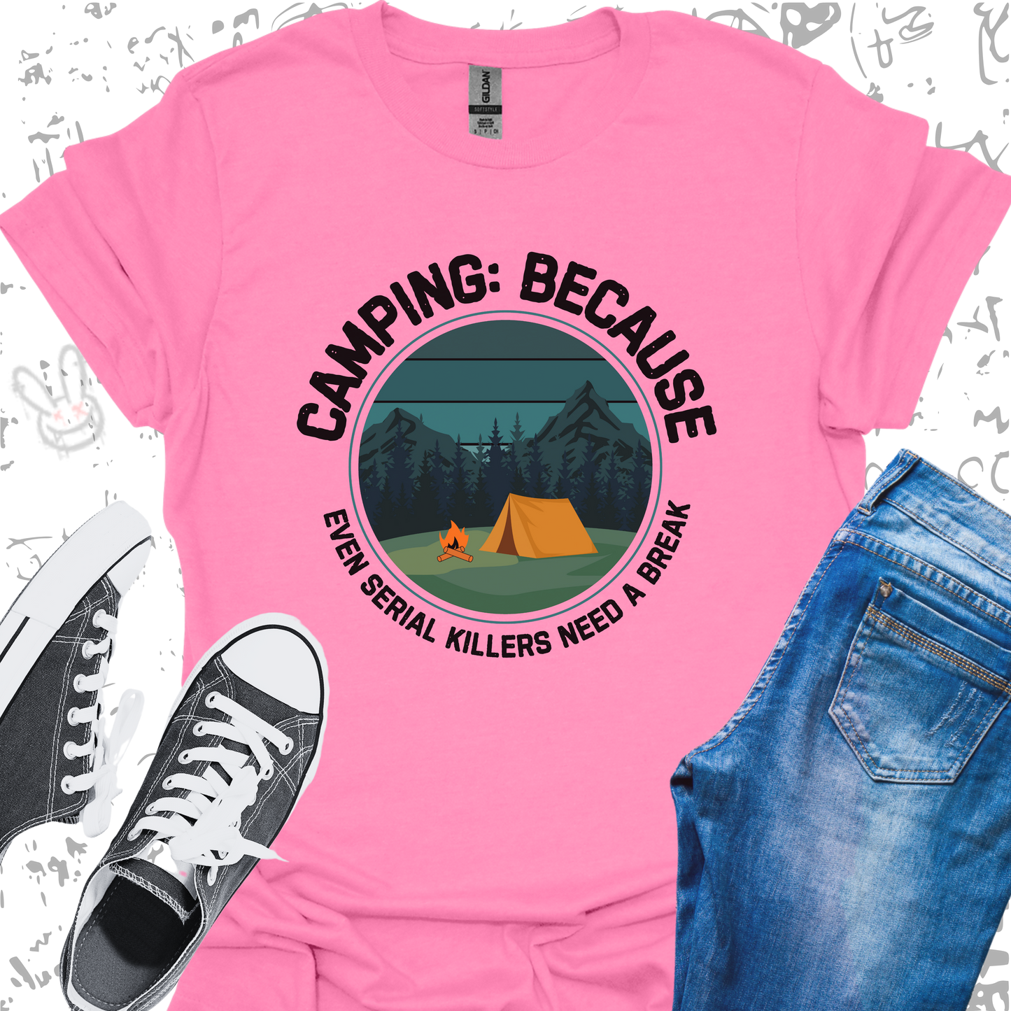 Camping: Because even Serial Killers need a break - Unisex Jersey Short Sleeve Tee