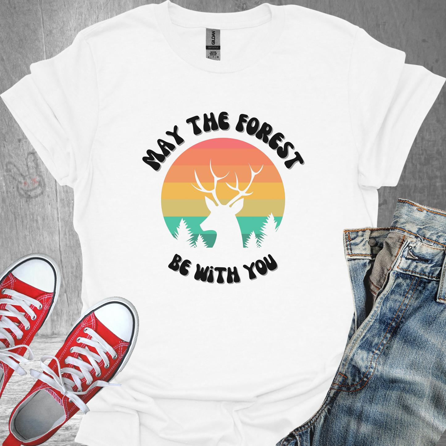 May the Forest Be With You (Deer)- Unisex Jersey Short Sleeve Tee