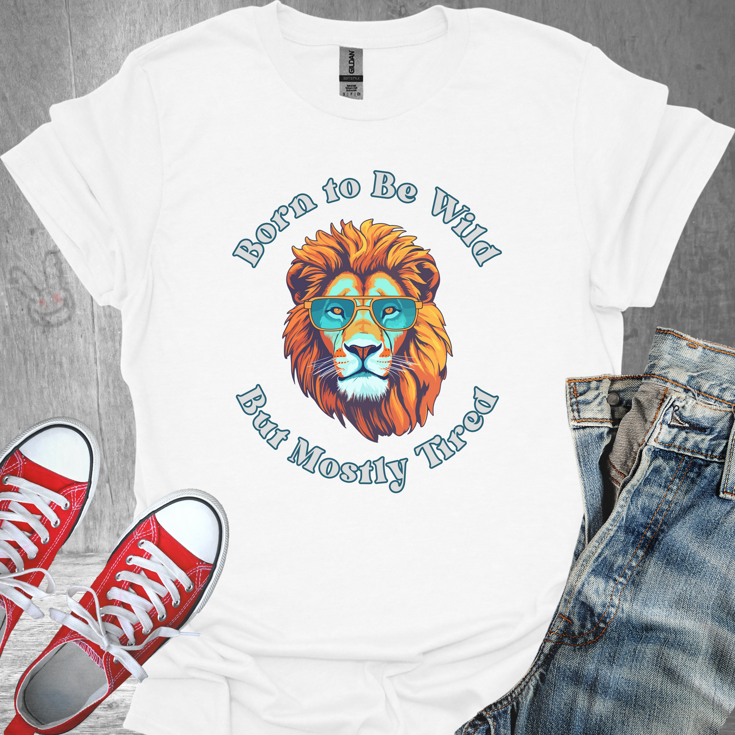 Born to be Wild but mostly Tired (Lion)- Unisex Jersey Short Sleeve Tee