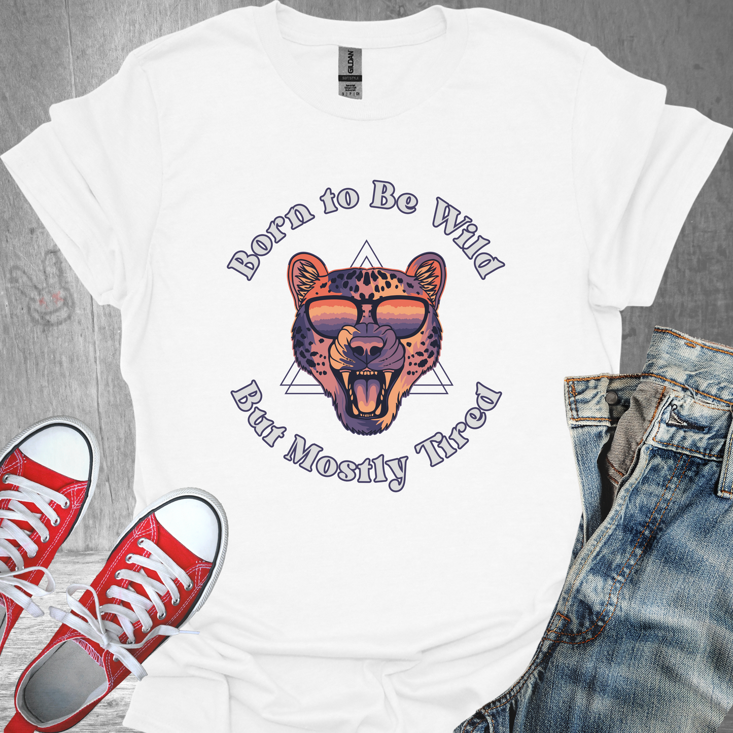 Born to be Wild But Mostly Tired (Leopard)- Unisex Jersey Short Sleeve Tee