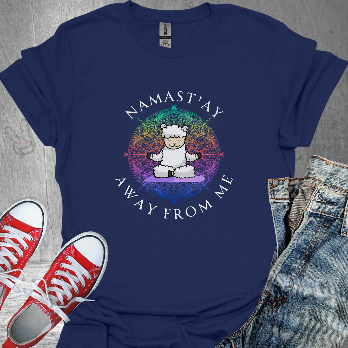 Namast'ay Away From Me- Sheep - Unisex Jersey Short Sleeve Tee