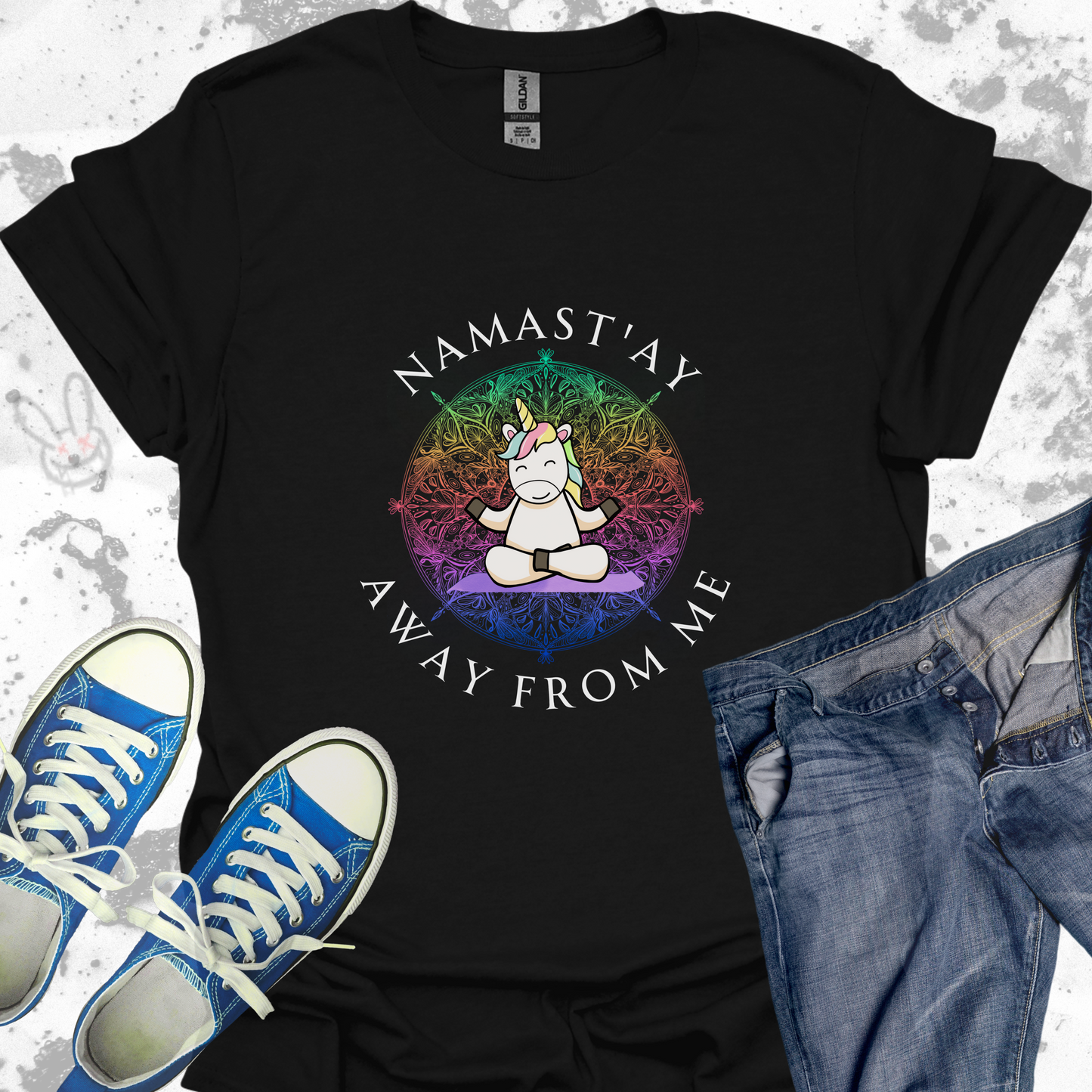 Namast'ay Away From Me Unicorn - Unisex Jersey Short Sleeve Tee