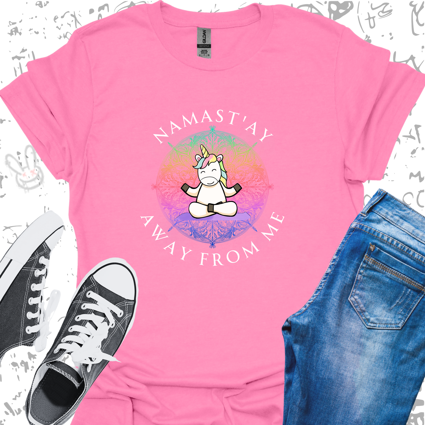 Namast'ay Away From Me Unicorn - Unisex Jersey Short Sleeve Tee