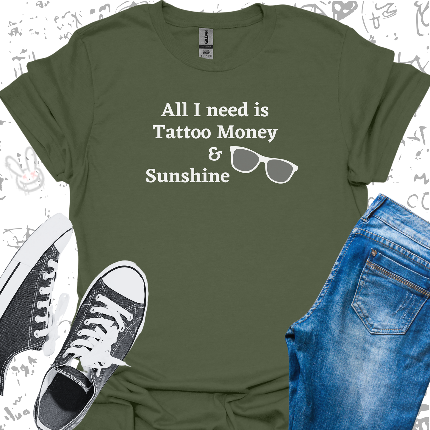 Tattoo money and Sunshine - Unisex Jersey Short Sleeve Tee