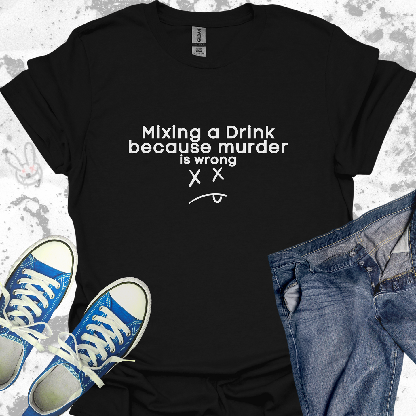 Mixing a Drink because Murder is Wrong - Unisex Jersey Short Sleeve Tee