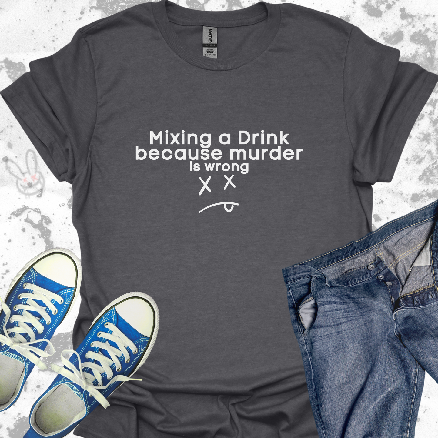 Mixing a Drink because Murder is Wrong - Unisex Jersey Short Sleeve Tee