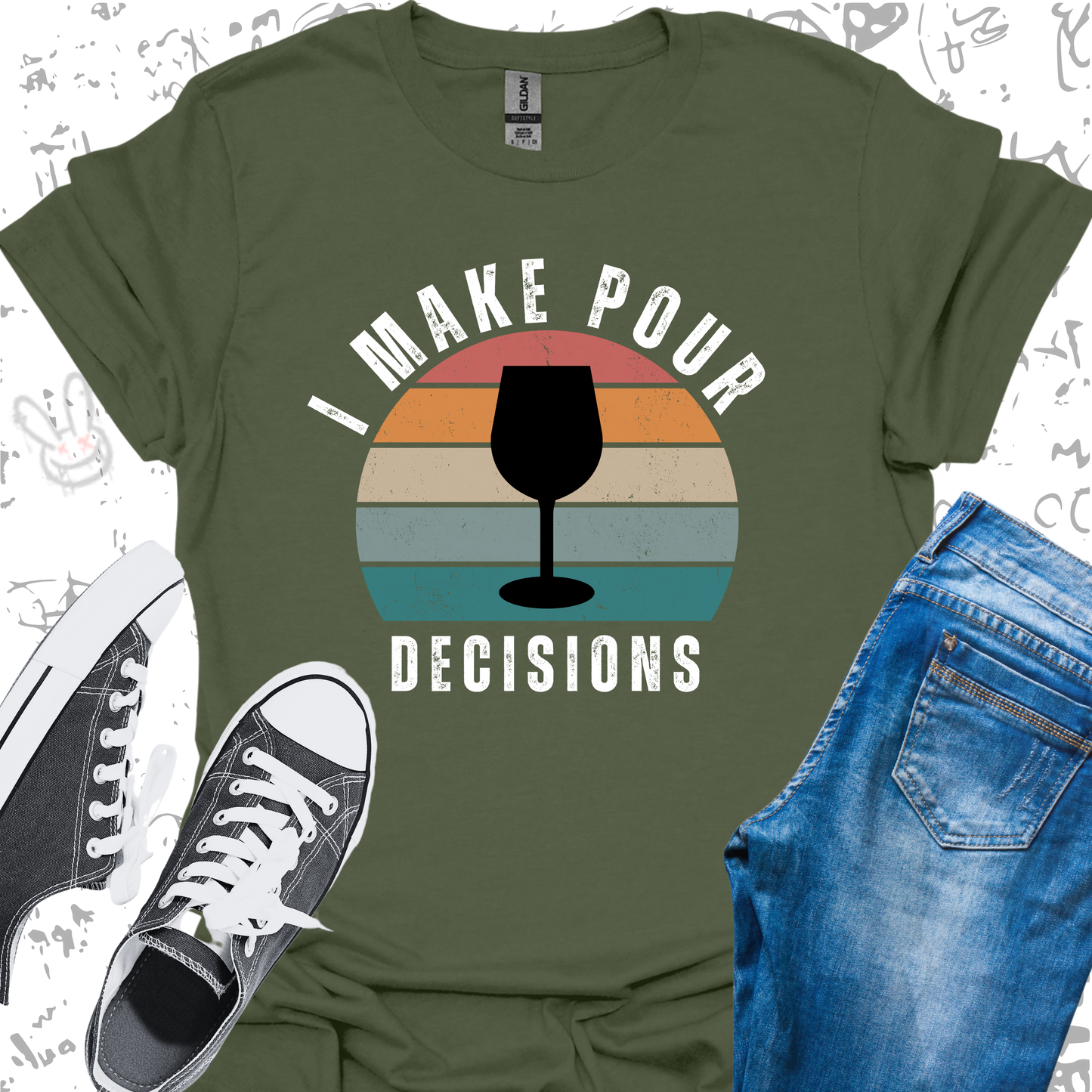 I make Pour Decisions-Wine- Unisex Jersey Short Sleeve Tee