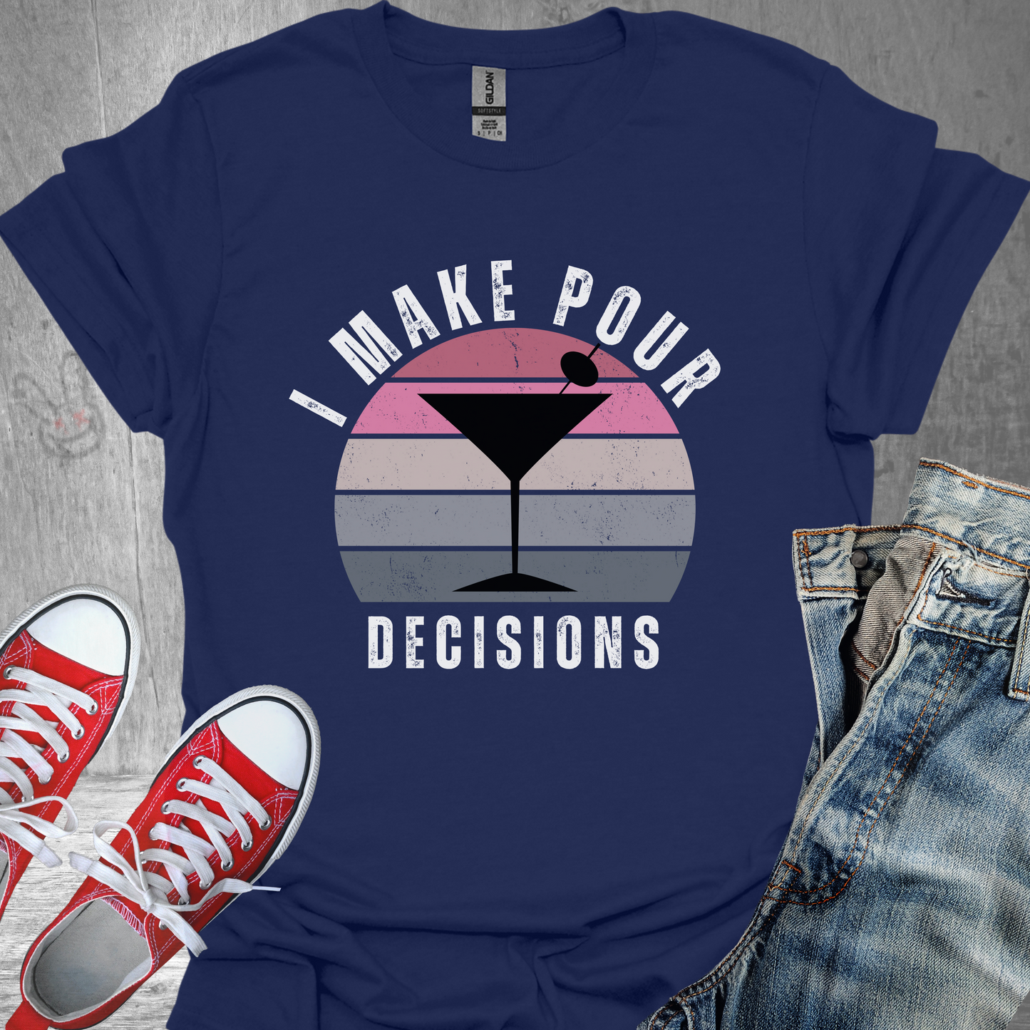 I make Pour Decisions-Martini- Unisex Jersey Short Sleeve Tee