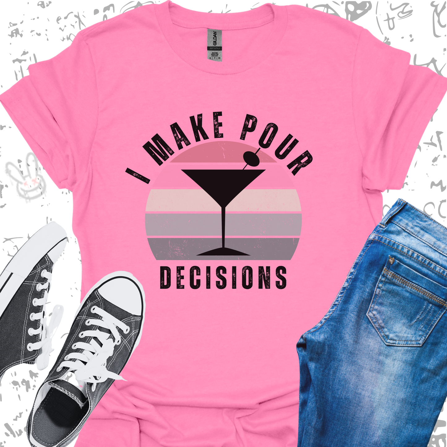 I make Pour Decisions-Martini- Unisex Jersey Short Sleeve Tee