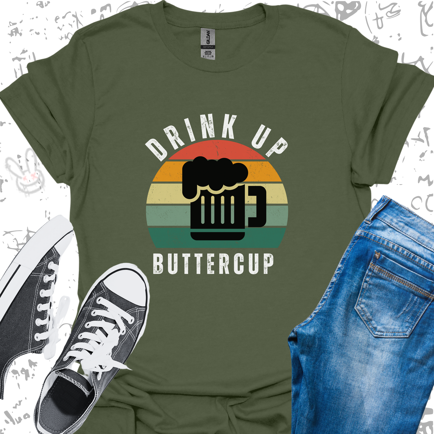 Drink Up Buttercup-Beer- Unisex Jersey Short Sleeve Tee