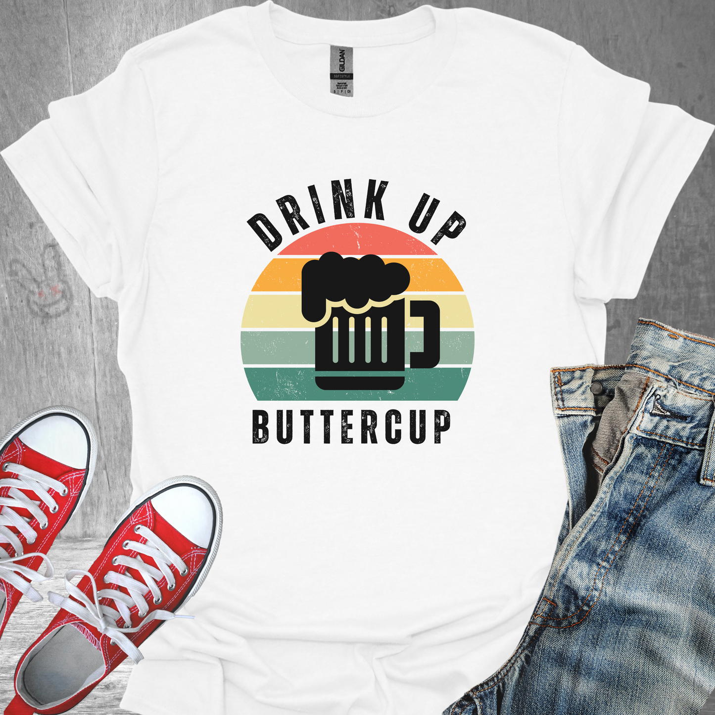 Drink Up Buttercup-Beer- Unisex Jersey Short Sleeve Tee