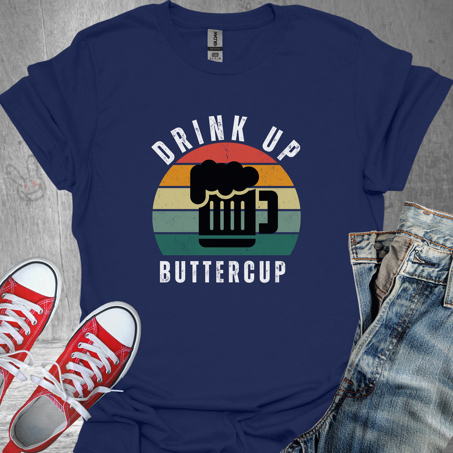 Drink Up Buttercup-Beer- Unisex Jersey Short Sleeve Tee