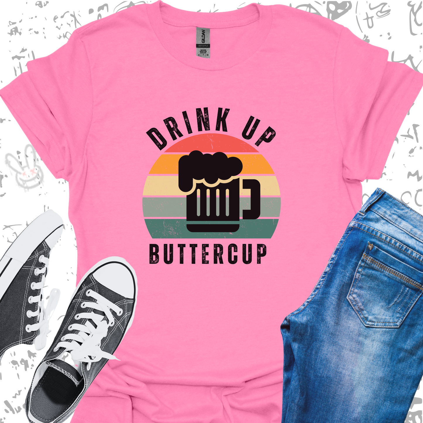 Drink Up Buttercup-Beer- Unisex Jersey Short Sleeve Tee