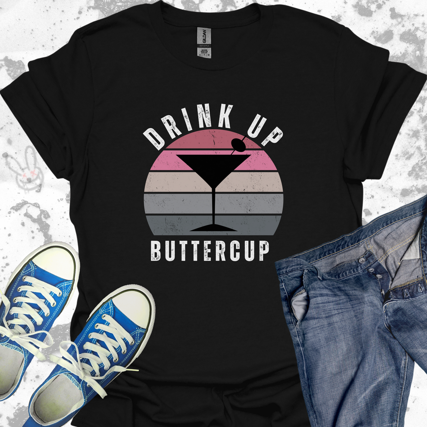 Drink Up Buttercup-Martini- Unisex Jersey Short Sleeve Tee