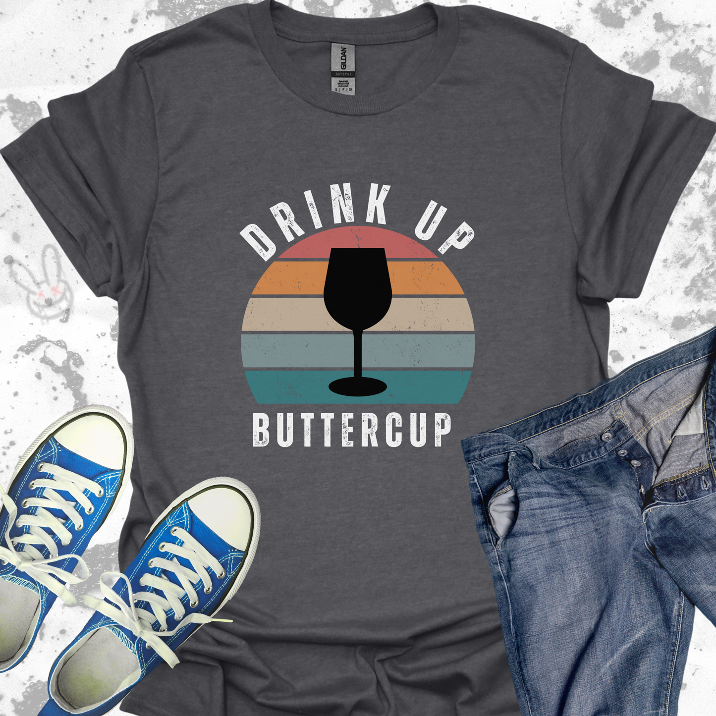 Drink Up Buttercup-Wine- Unisex Jersey Short Sleeve Tee