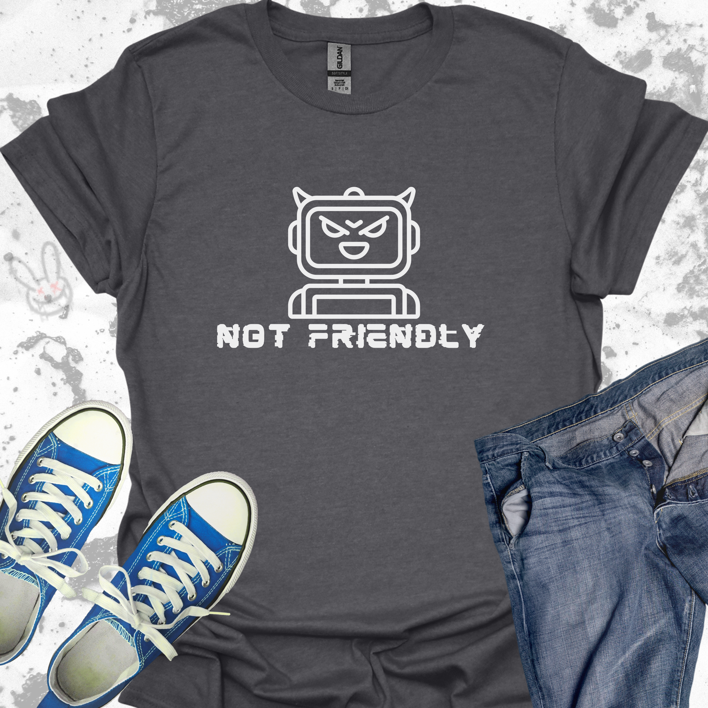 Not Friendly Robot- Unisex Jersey Short Sleeve Tee