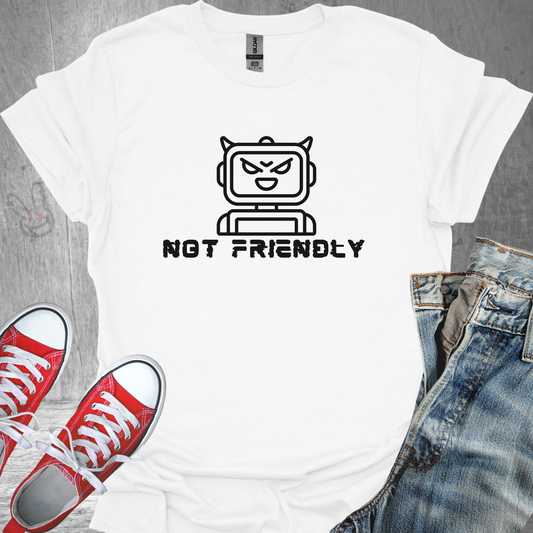 Not Friendly Robot- Unisex Jersey Short Sleeve Tee