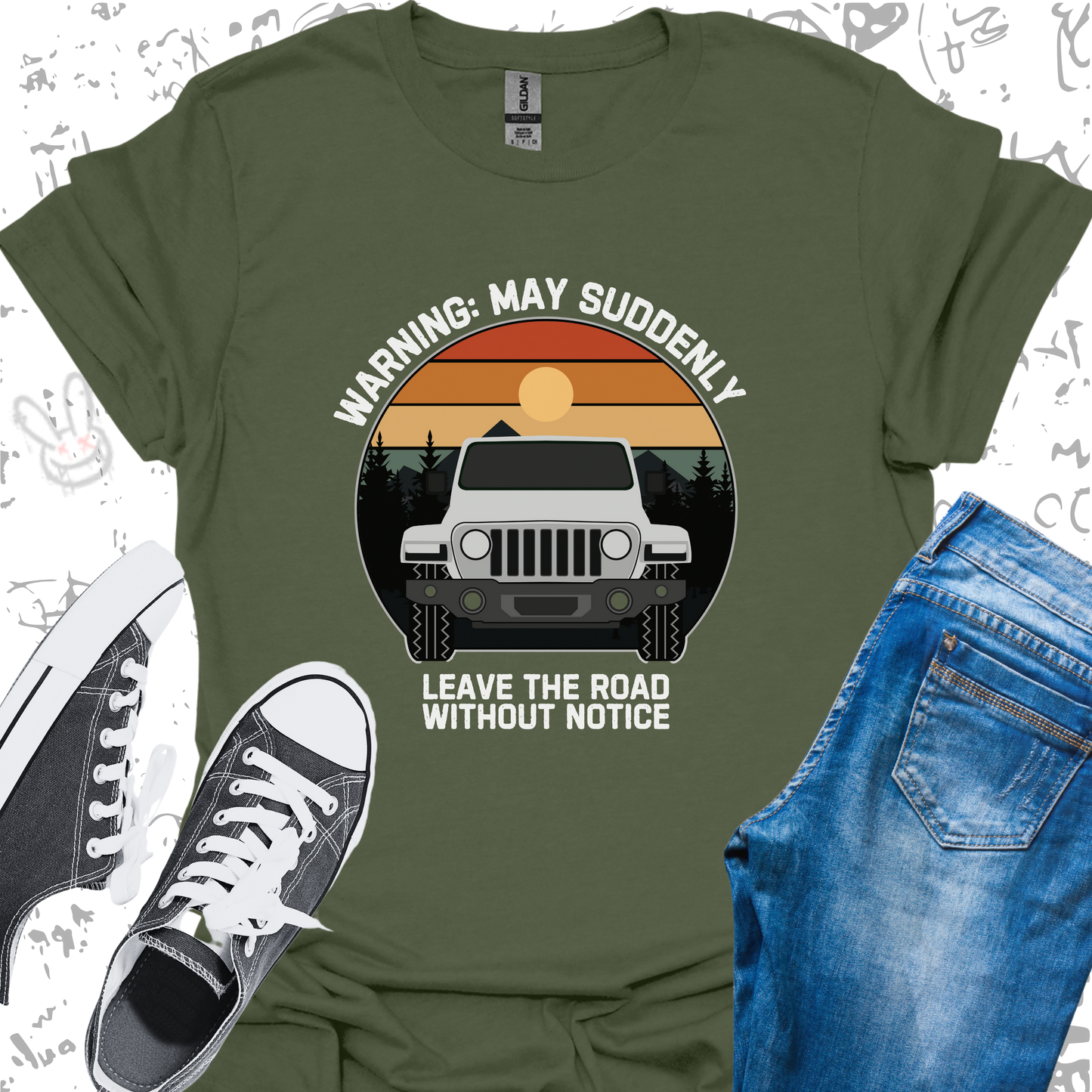 Warning: May Suddenly Leave the Road Without Notice- Unisex Jersey Short Sleeve Tee