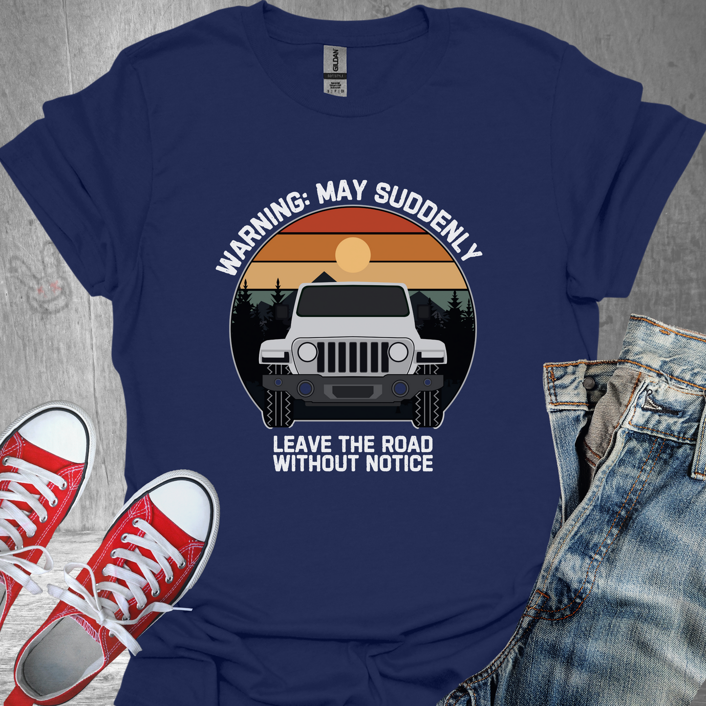 Warning: May Suddenly Leave the Road Without Notice- Unisex Jersey Short Sleeve Tee