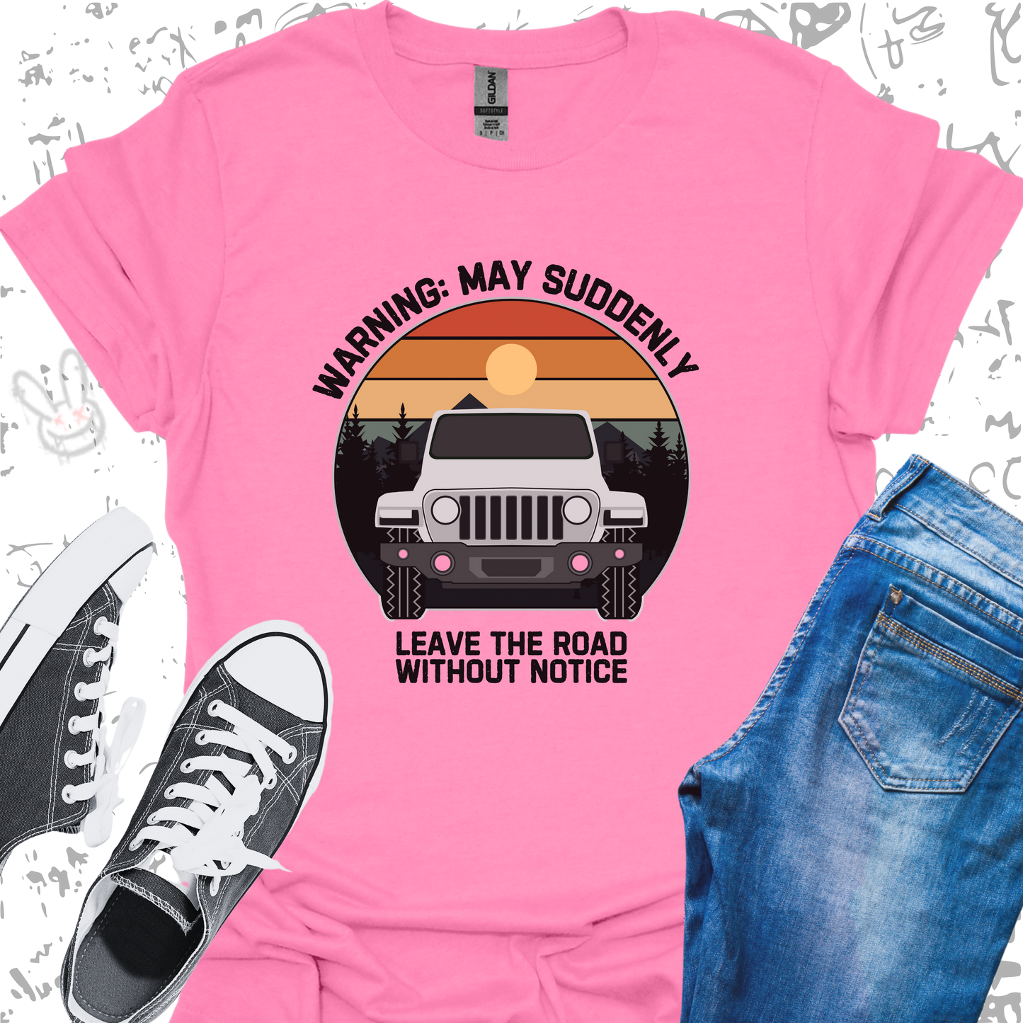 Warning: May Suddenly Leave the Road Without Notice- Unisex Jersey Short Sleeve Tee