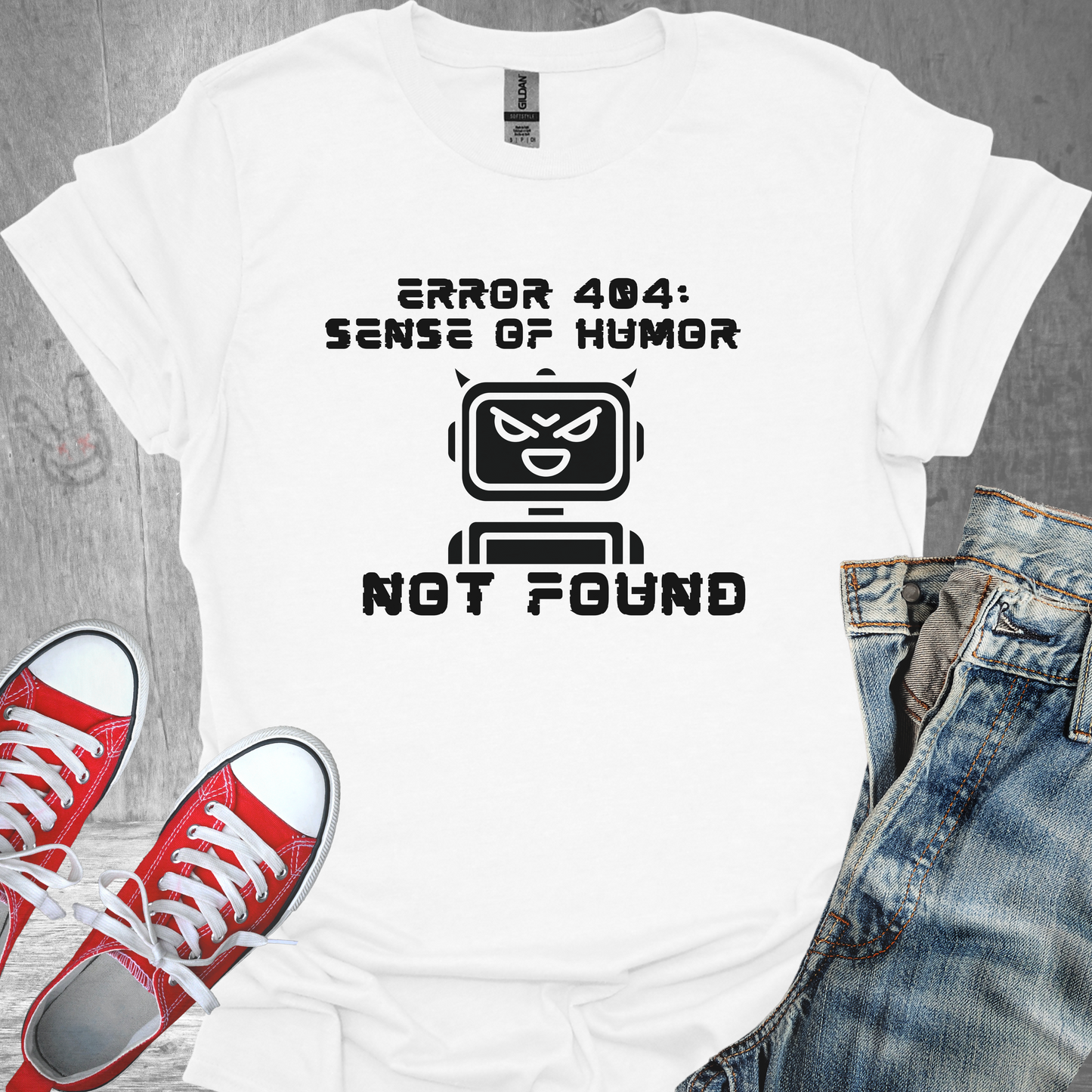 Error 404: Sense of Humor Not Found- Unisex Jersey Short Sleeve Tee