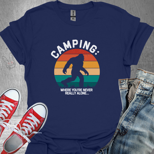 Camping: Where you're never really alone- Unisex Jersey Short Sleeve Tee