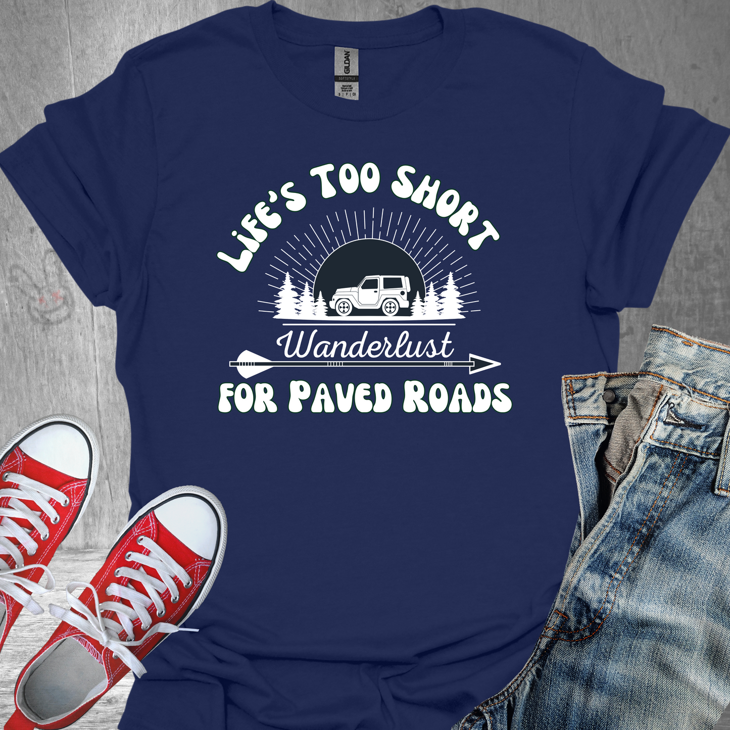 Life's Too Short for Paved Roads- Unisex Jersey Short Sleeve Tee