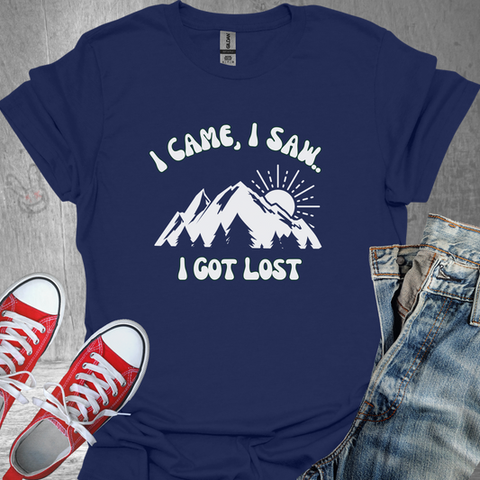 I came, I saw, I got Lost (white)- Unisex Jersey Short Sleeve Tee