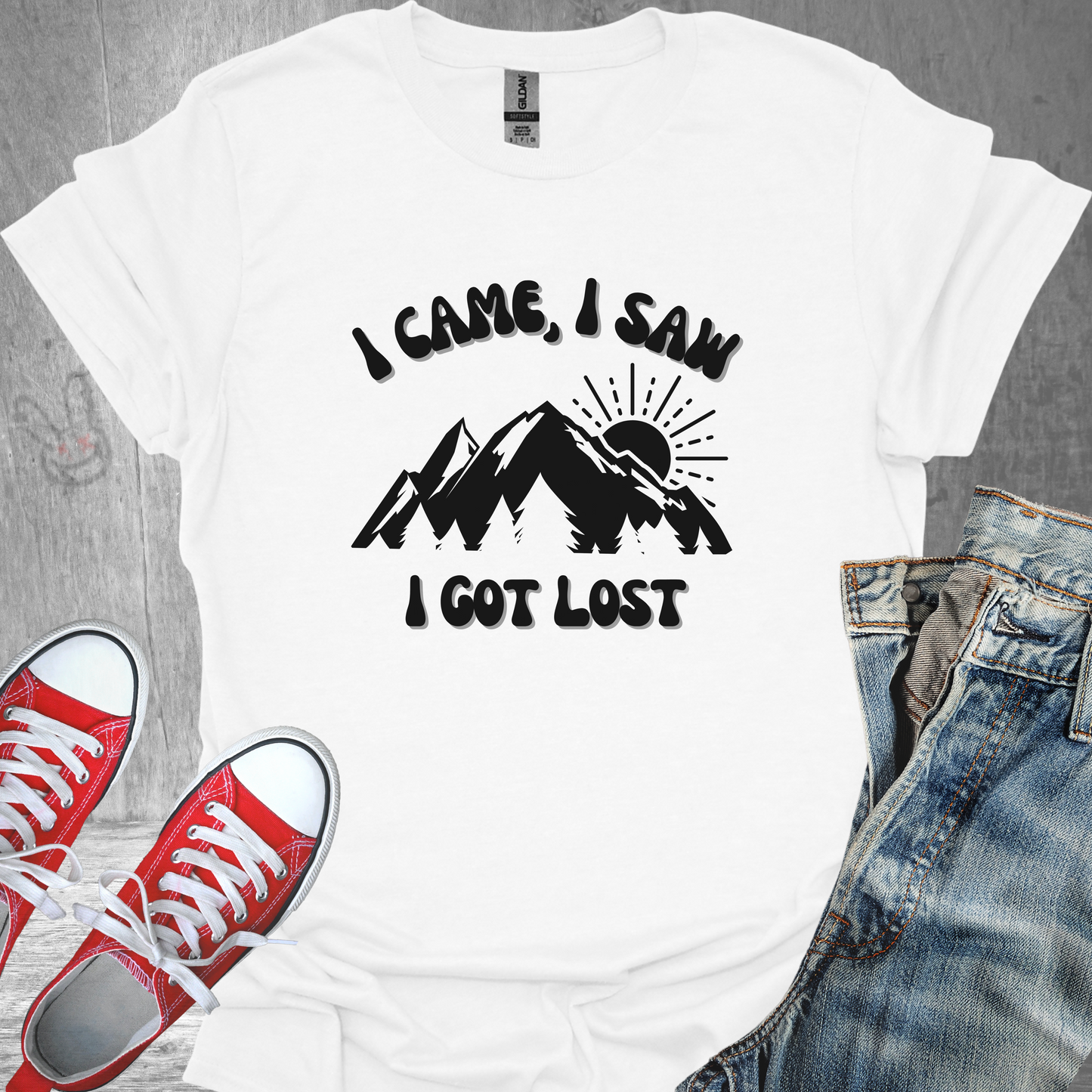 I came, I saw, I got Lost (white)- Unisex Jersey Short Sleeve Tee