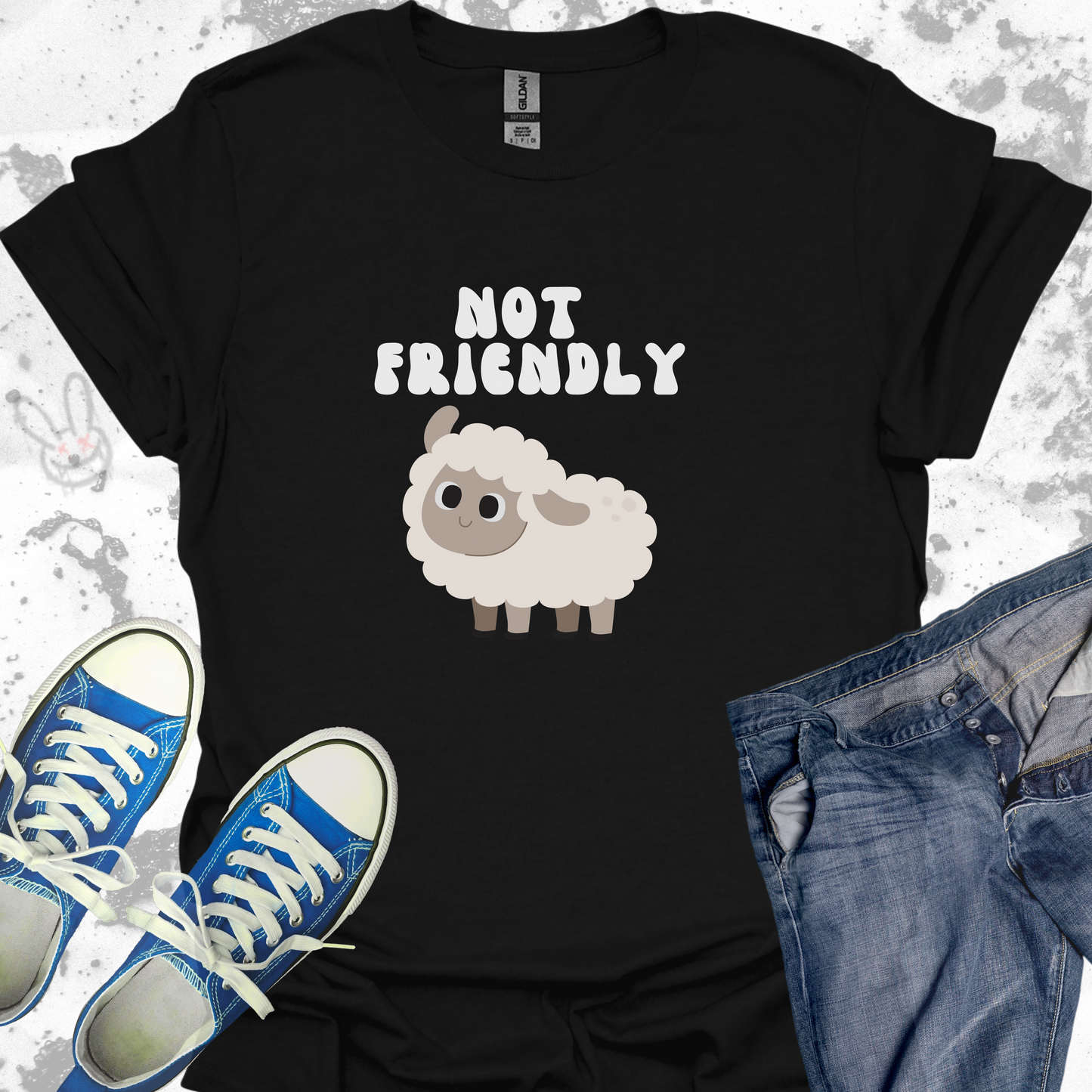 Not Friendly (Sheep)- Unisex Jersey Short Sleeve Tee