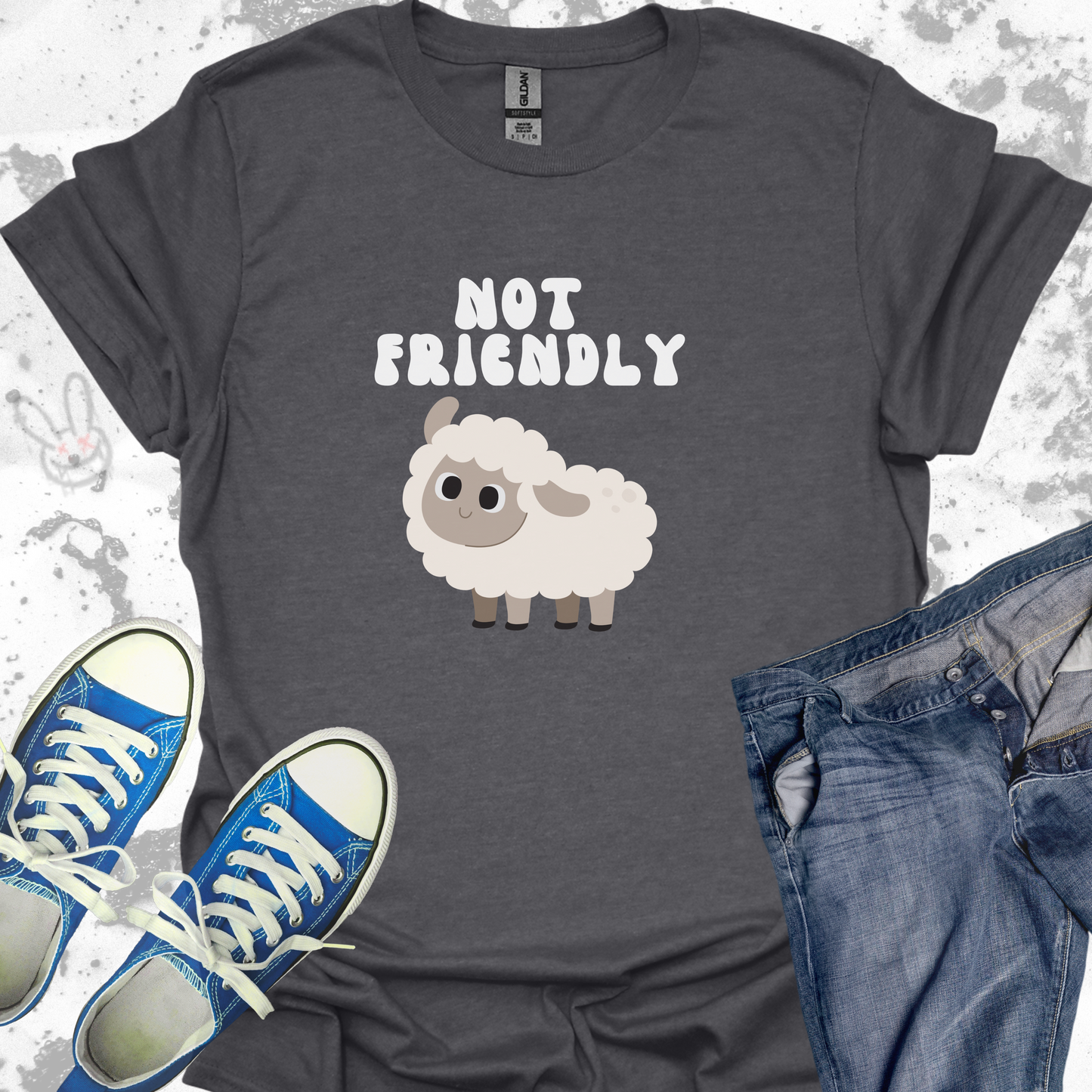 Not Friendly (Sheep)- Unisex Jersey Short Sleeve Tee