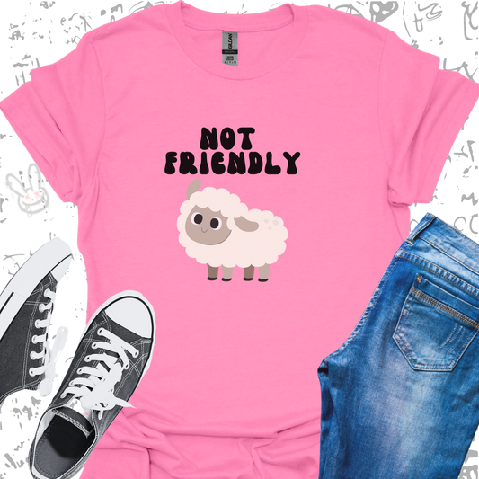 Not Friendly (Sheep)- Unisex Jersey Short Sleeve Tee