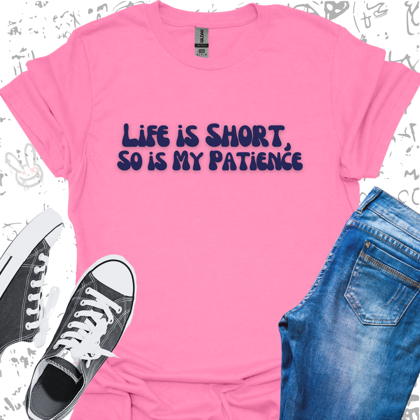 Life is Short, so is my Patience (text) - Unisex Jersey Short Sleeve Tee