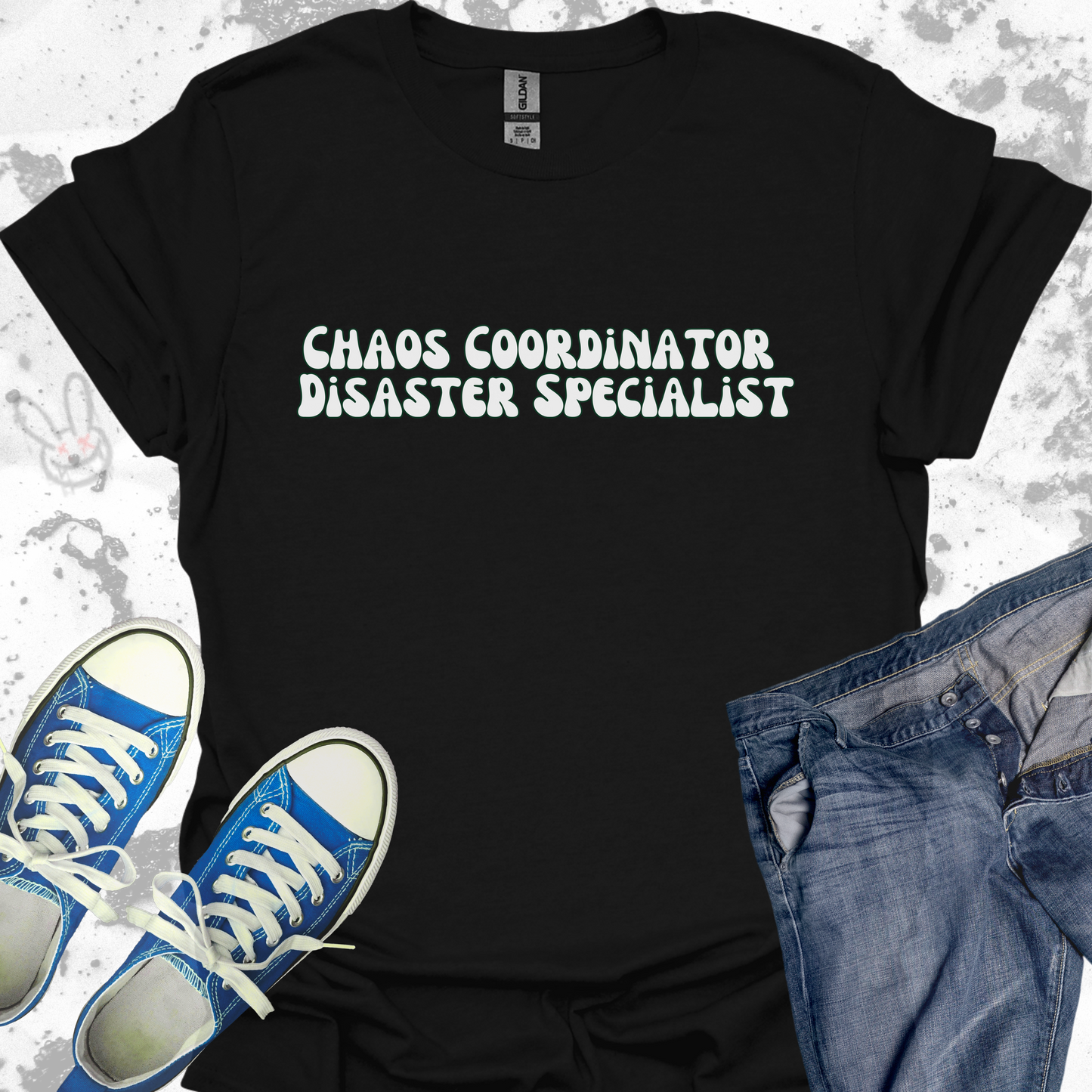 Chaos Coordinator, Disaster Specialist (text) - Unisex Jersey Short Sleeve Tee