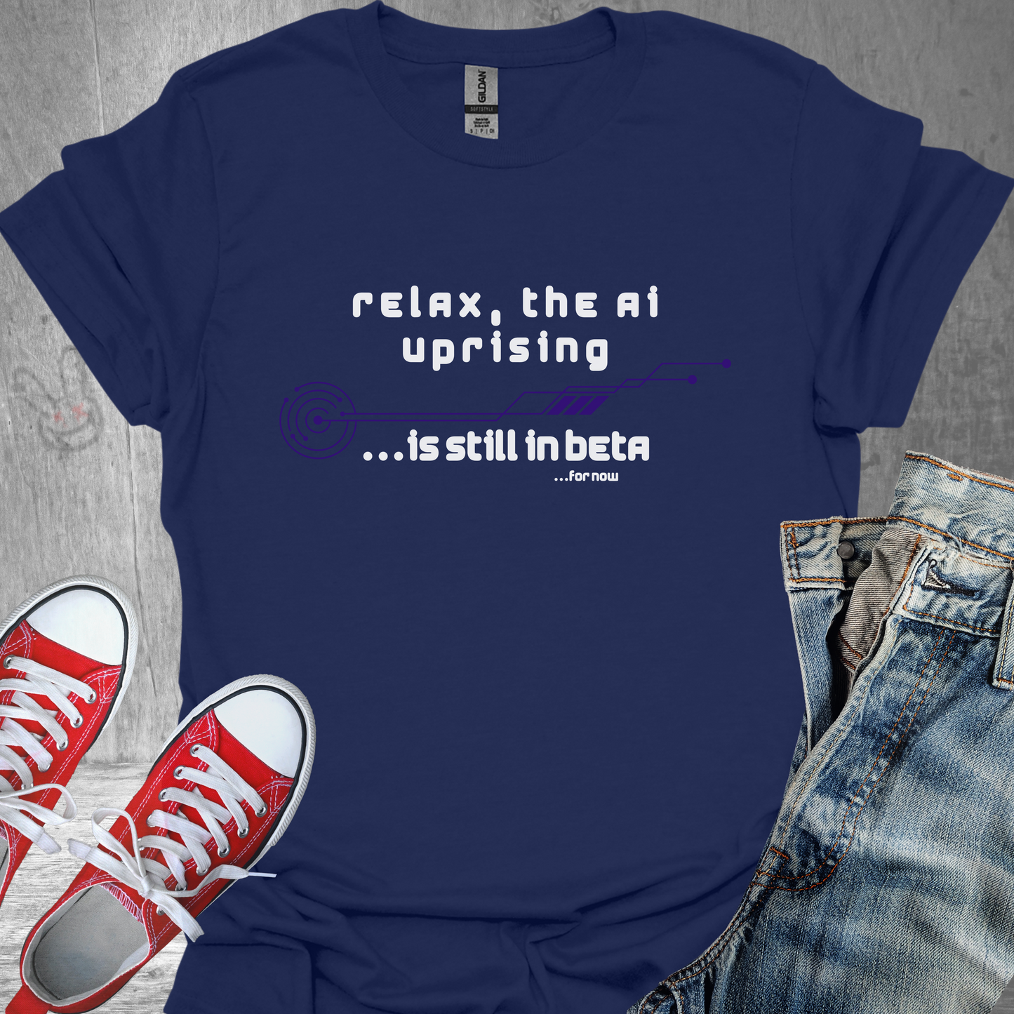 Relax, the AI uprising is still in Beta.. for now - Unisex Jersey Short Sleeve Tee