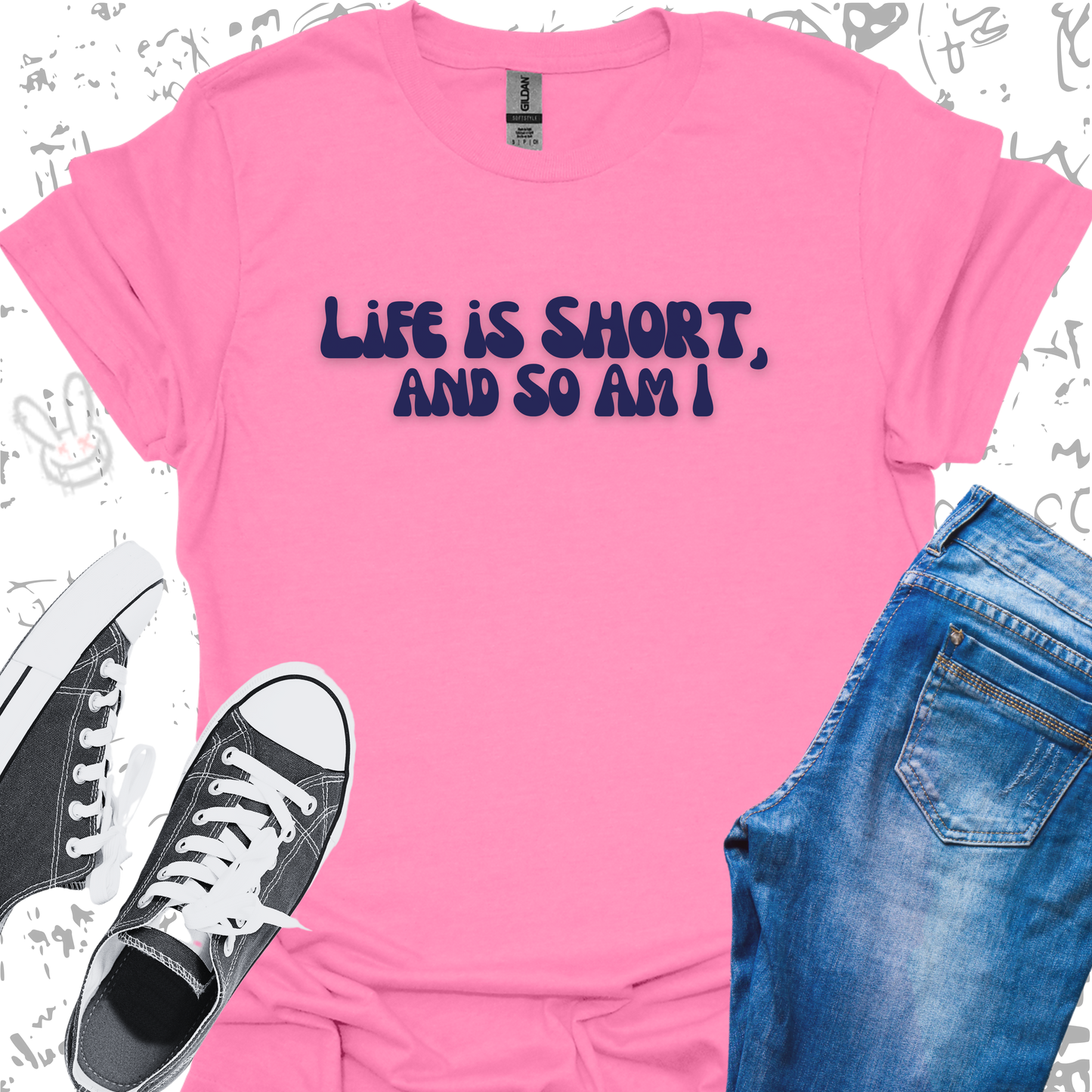 Life is Short and So am I (text) - Unisex Jersey Short Sleeve Tee