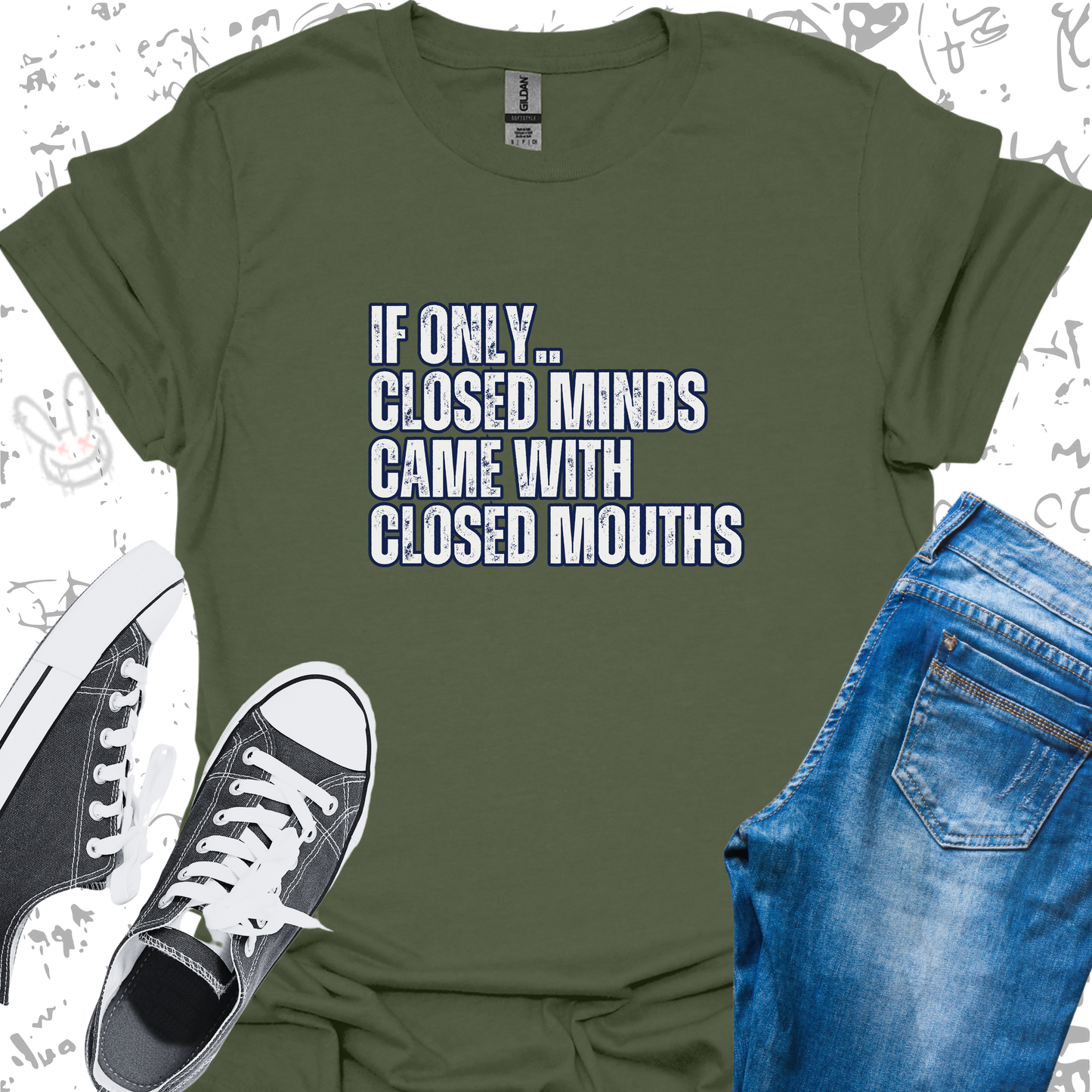 If Only Closed Minds Came with Closed Mouths v2  - Unisex Jersey Short Sleeve Tee