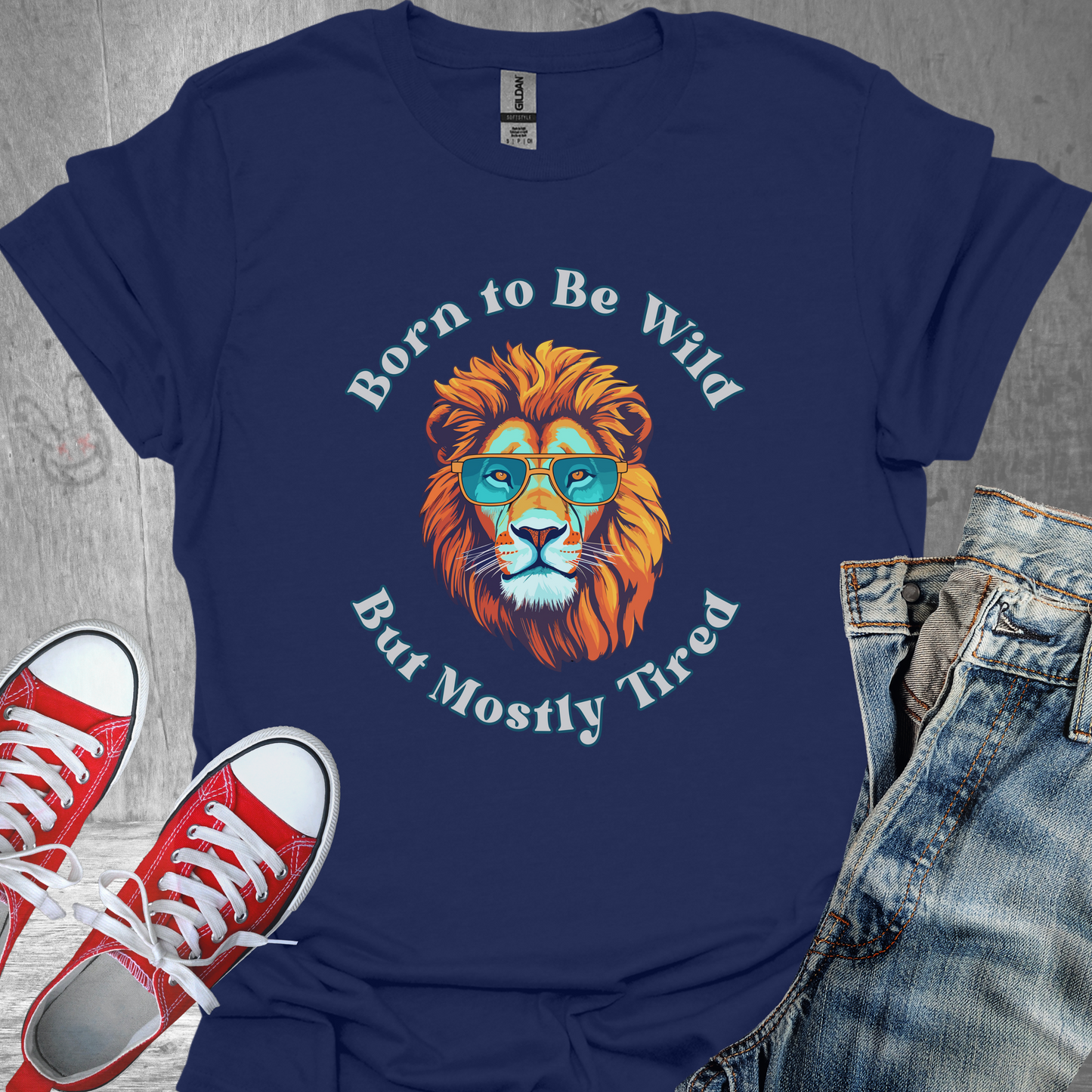 Born to be Wild but mostly Tired (Lion)- Unisex Jersey Short Sleeve Tee