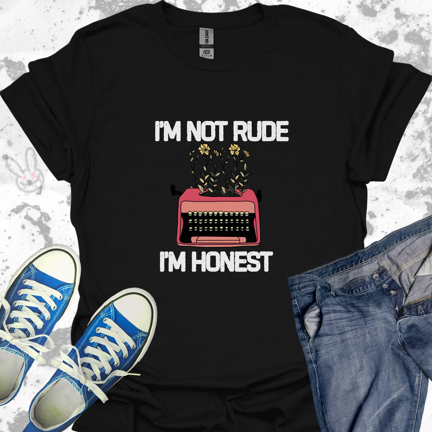 I'm Not Rude I'm Honest (typewriter)- Unisex Jersey Short Sleeve Tee