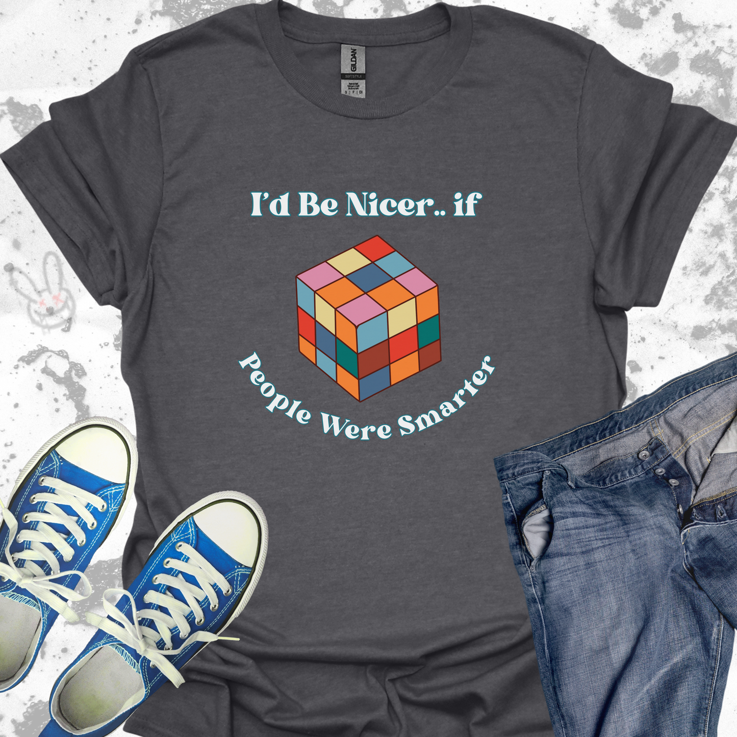 I'd be Nicer If People were Smarter (Rubik)- Unisex Jersey Short Sleeve Tee