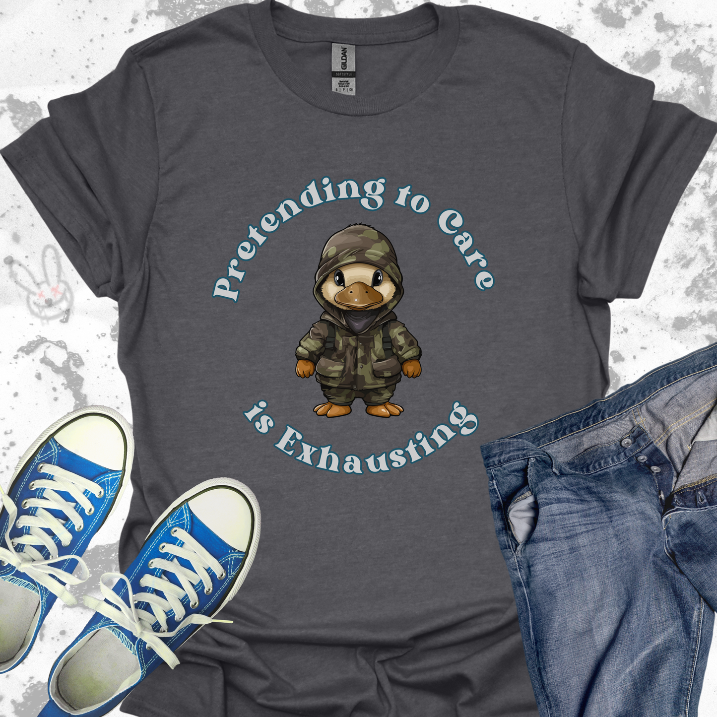 Pretending to Care is Exhausting (Duck)- Unisex Jersey Short Sleeve Tee