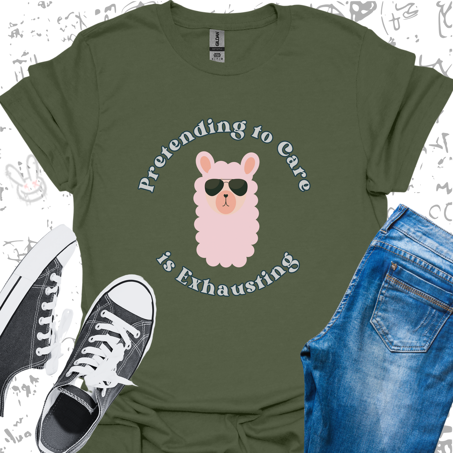 Pretending to Care is Exhausting (Llama)- Unisex Jersey Short Sleeve Tee