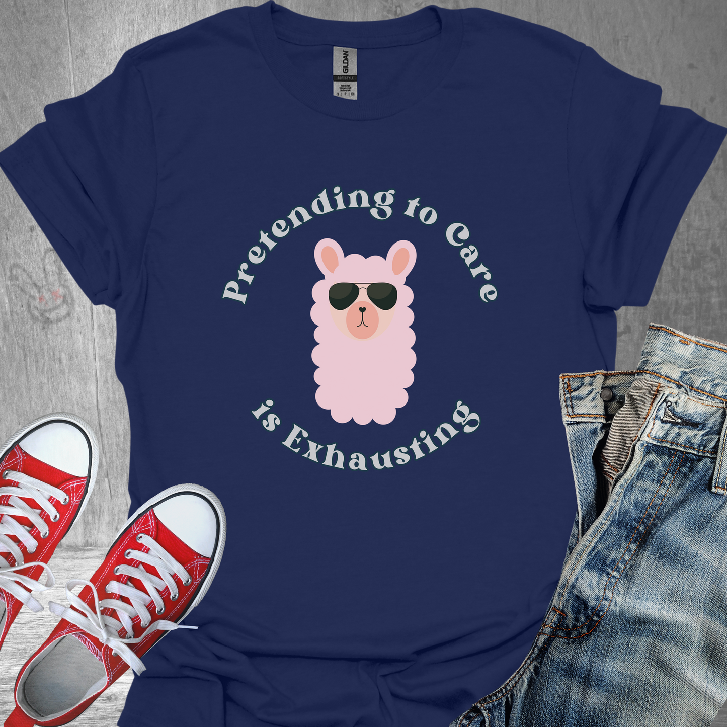 Pretending to Care is Exhausting (Llama)- Unisex Jersey Short Sleeve Tee