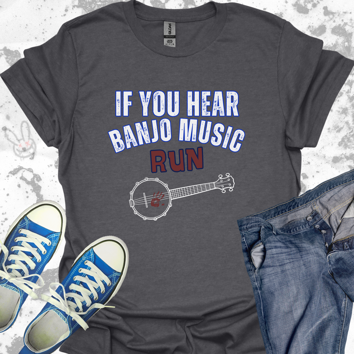 If You Hear Banjo Music... RUN (v2)- Unisex Jersey Short Sleeve Tee