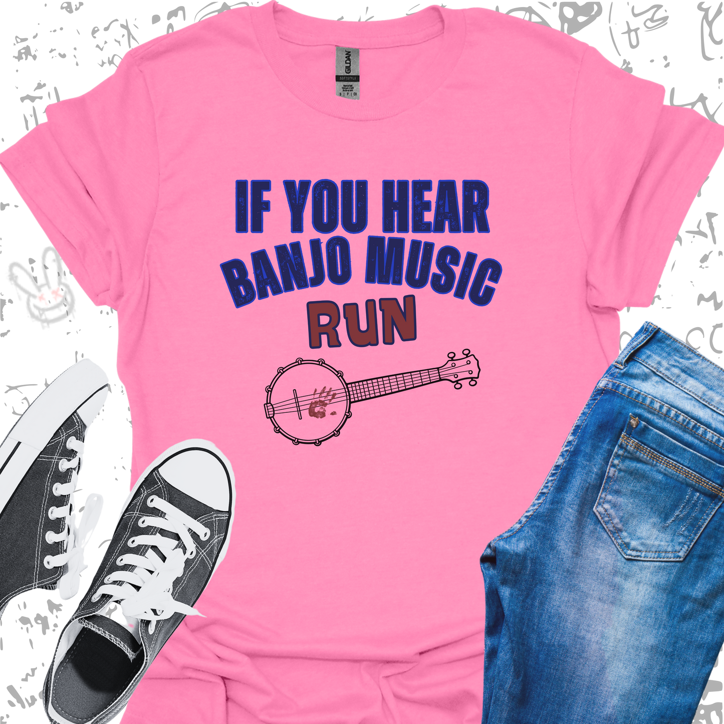 If You Hear Banjo Music... RUN (v2)- Unisex Jersey Short Sleeve Tee